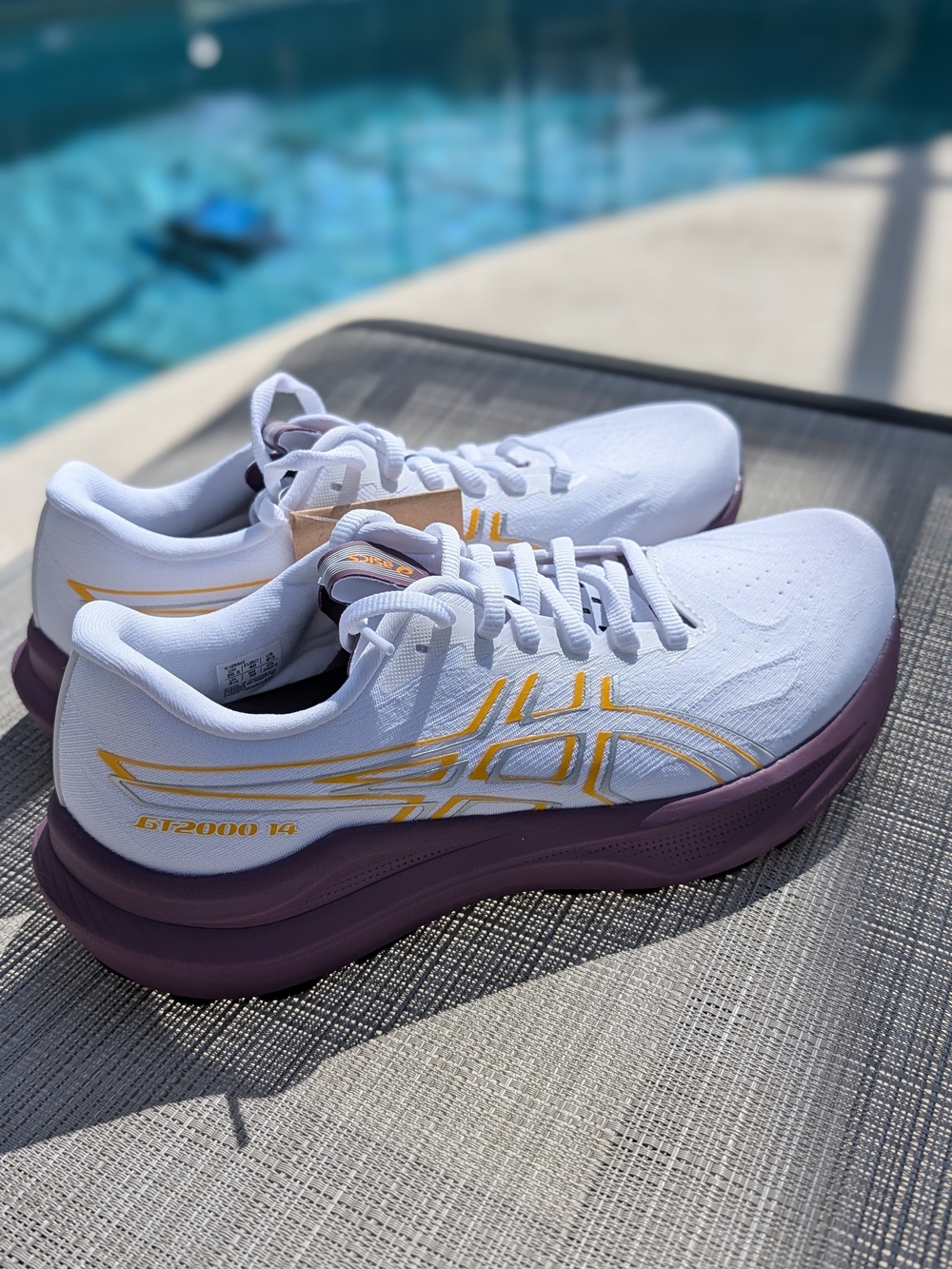 ASICS GT-2000 14 Womens 8.5 White Purple Gold Running Shoes New No Box - Picture 5 of 13